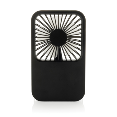 Logo trade promotional gifts picture of: Aervina RCS recycled plastic re-chargeable desk fan
