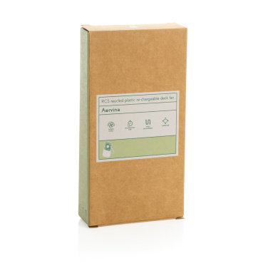 Logotrade advertising products photo of: Aervina RCS recycled plastic re-chargeable desk fan