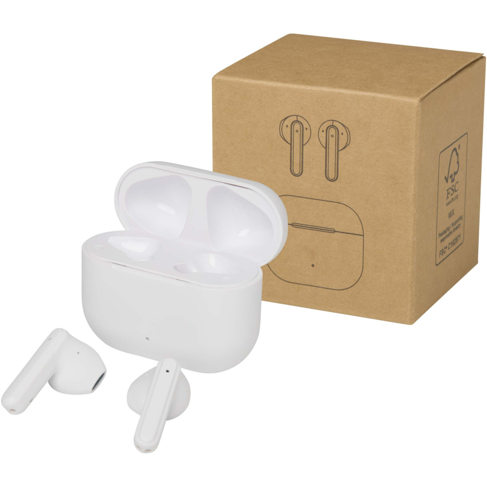 Logo trade corporate gifts picture of: Altais recycled plastic True Wireless Bluetooth® headset