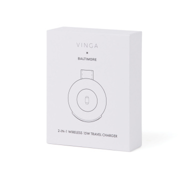 Logotrade promotional item image of: VINGA Baltimore RCS 2-in-1 Wireless 15W Travel Charger