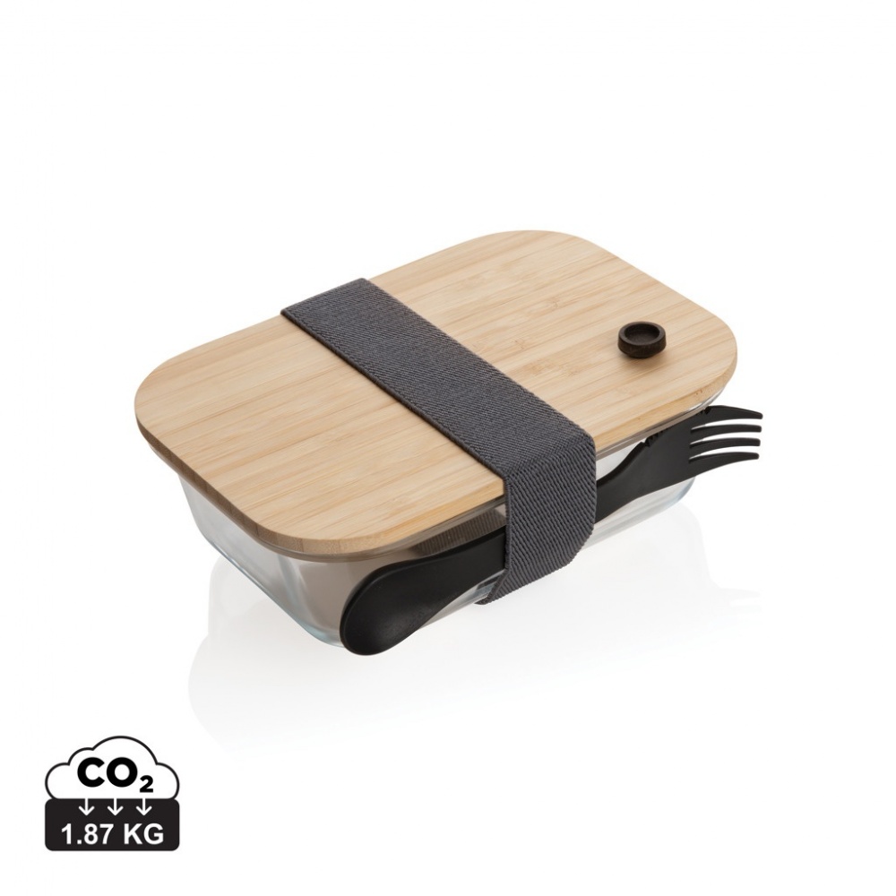 Logotrade reklaamtooted pilt: Klaasist lõunakarp bambusest kaanega