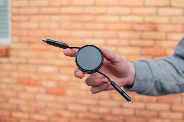 Logo trade reklaamkingituse pilt: Terra RCS taaskasutatud alumiiniumist sissetõmmatav 6-ühes kaabel