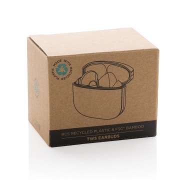 Logotrade firmakingituse foto: Bambusest TWS kõrvaklapid RCS taaskasutatud plastiga