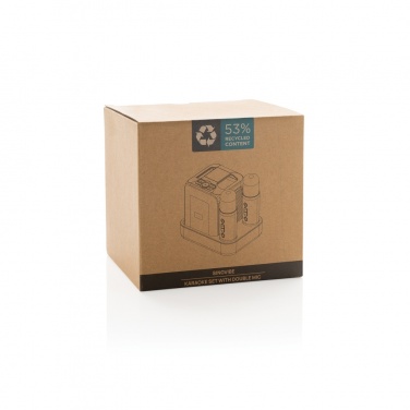 Logotrade firmakingituse foto: Singvibe RCS taaskasutatud plastikust karaokekomplekt topeltmikrofoniga