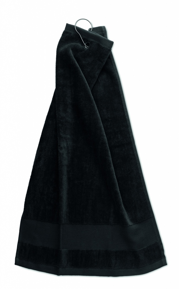 Logotrade reklaamkingituse foto: Puuvillane golfirätik riidepuuga