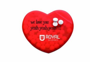 Logotrade ärikingituse foto: Südamekujuline karp piparmündipastillidega