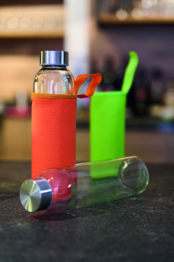 Logo trade firmakingitused foto: Klaaspudel Klagenfurt roostevabast terasest korgiga 500 ml