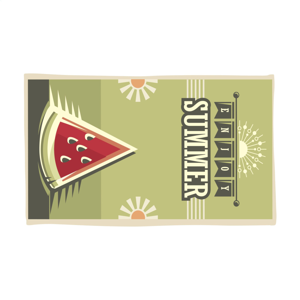 Logotrade reklaamtooted pilt: Prinditud RPET rannarätik 350 g/m² 100x180