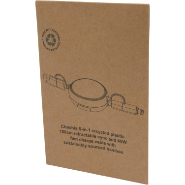 Logo trade reklaamtoote pilt: Chechia viis-ühes taaskasutatud plastist kiirlaadimiskaabel