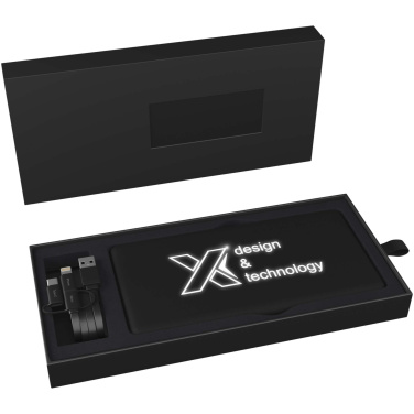 Logotrade ärikingi foto: SCX.design P30 8000 mAh valgustusega päikesepatareiga akupank