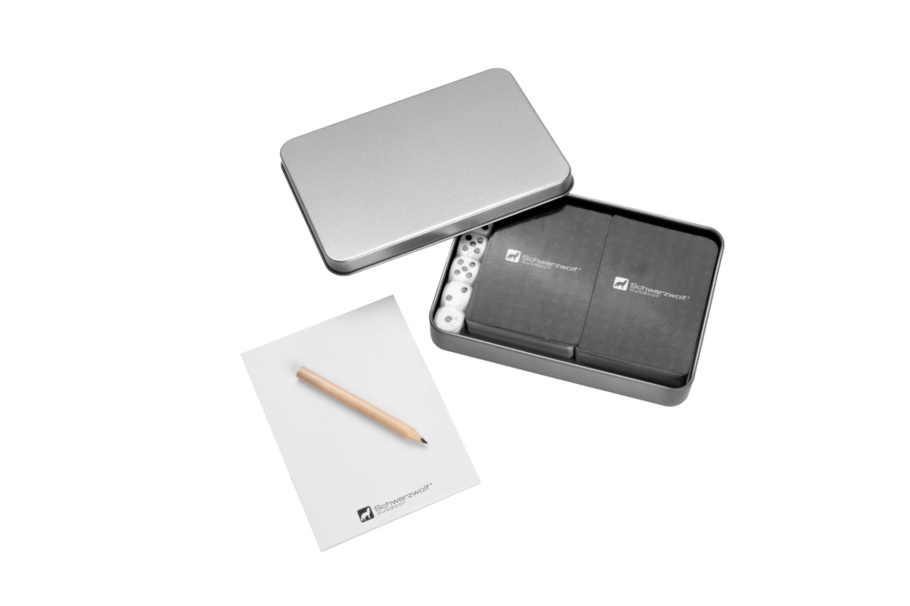 Logotrade reklaamkingituse foto: Mängukaartide ja täringukomplekt MURRAY Schwarzwolf