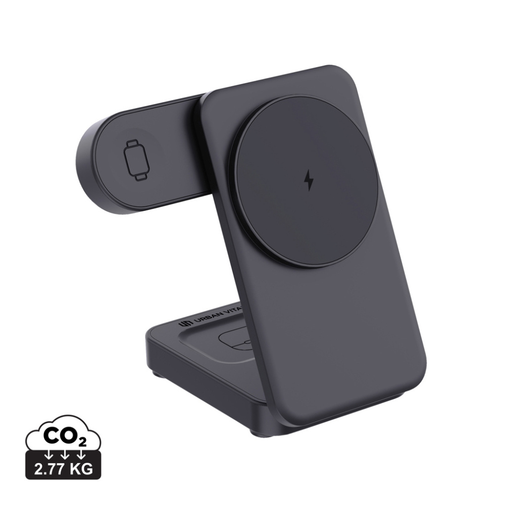 Logo trade reklaamkingituse pilt: Urban Vitamin Arcadia RCS plastikust 15W 3in1 magnetiline laadija