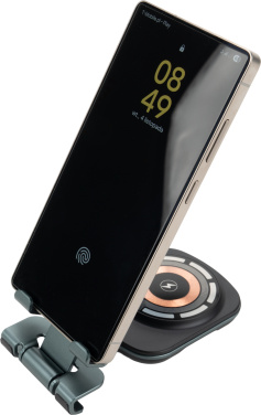 Logo trade reklaamtoote pilt: Telefonihoidik koos juhtmevaba laadijaga
