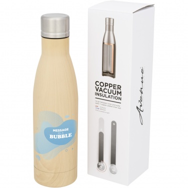 Logo trade liikelahja mainoslahja tuotekuva: Vasa 500 ml puukuvioitu kuparityhjiöeristetty pullo