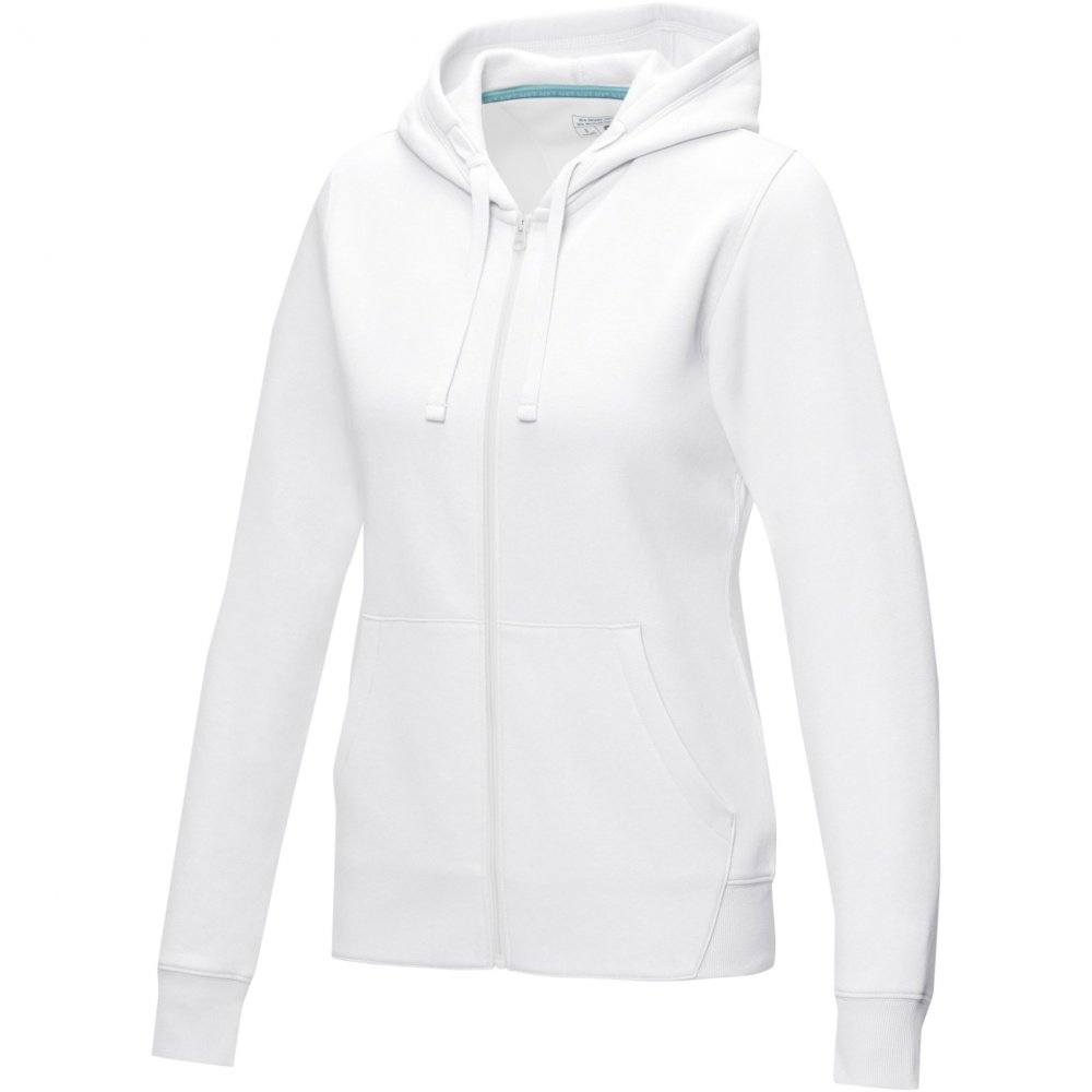Logotrade mainoslahjat kuva: Ruby women’s organic recycled full zip hoodie
