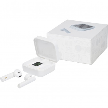 Logotrade mainoslahjat ja liikelahjat tuotekuva: Tayo TWS-nappikuulokkeet aurinkolaturilla 