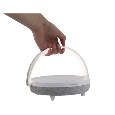 Logotrade mainoslahja tuotekuva: Prixton 10 W:n 4-in-1-Bluetooth®-kaiutin LED-valolla ja langattomalla latausalustalla
