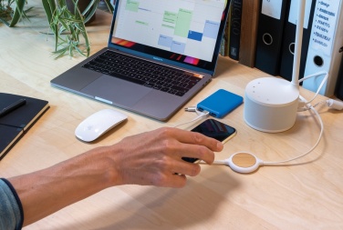 Logo trade mainoslahja ja liikelahja tuotekuva: 3-in-1 5W bambu langaton laturi