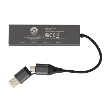 Logo trade mainostuotet tuotekuva: Terra RCS alumiininen USB-hub 3 portilla