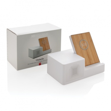 Logotrade mainostuote tuotekuva: Langaton 5W Ontario-laturi kaiuttimella