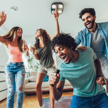 Logo trade liikelahja kuva: Singvibe RCS karaokesarja tuplamikrofonilla kierrätysmuovia