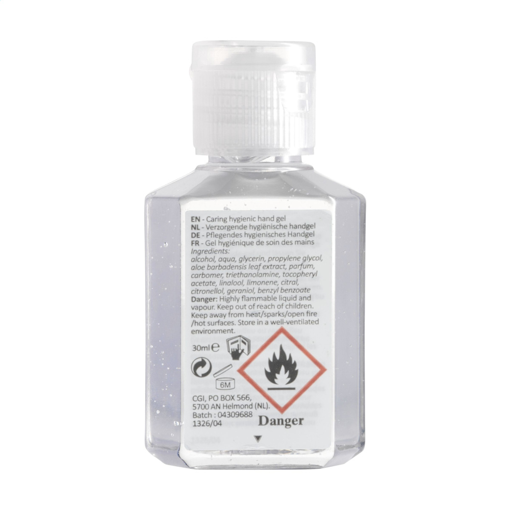 Logotrade mainoslahjat ja liikelahjat tuotekuva: Caring Hygienic Hand Gel 30 ml