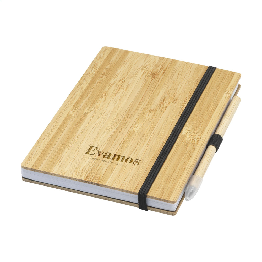Logotrade mainoslahja ja liikelahja kuva: BambooPlus Paper Notebook A5 - Inkless Pen