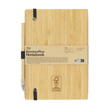 Logotrade mainoslahja ja liikelahja kuva: BambooPlus Paper Notebook A5 - Inkless Pen