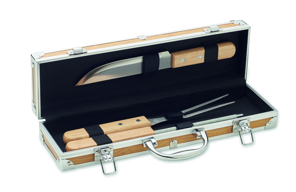 Logo trade mainoslahja ja liikelahja tuotekuva: Grillityökalut ruostumattomasta teräksestä