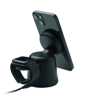 Logo trade mainoslahja ja liikelahja tuotekuva: 3 in 1 langaton laturi 15W