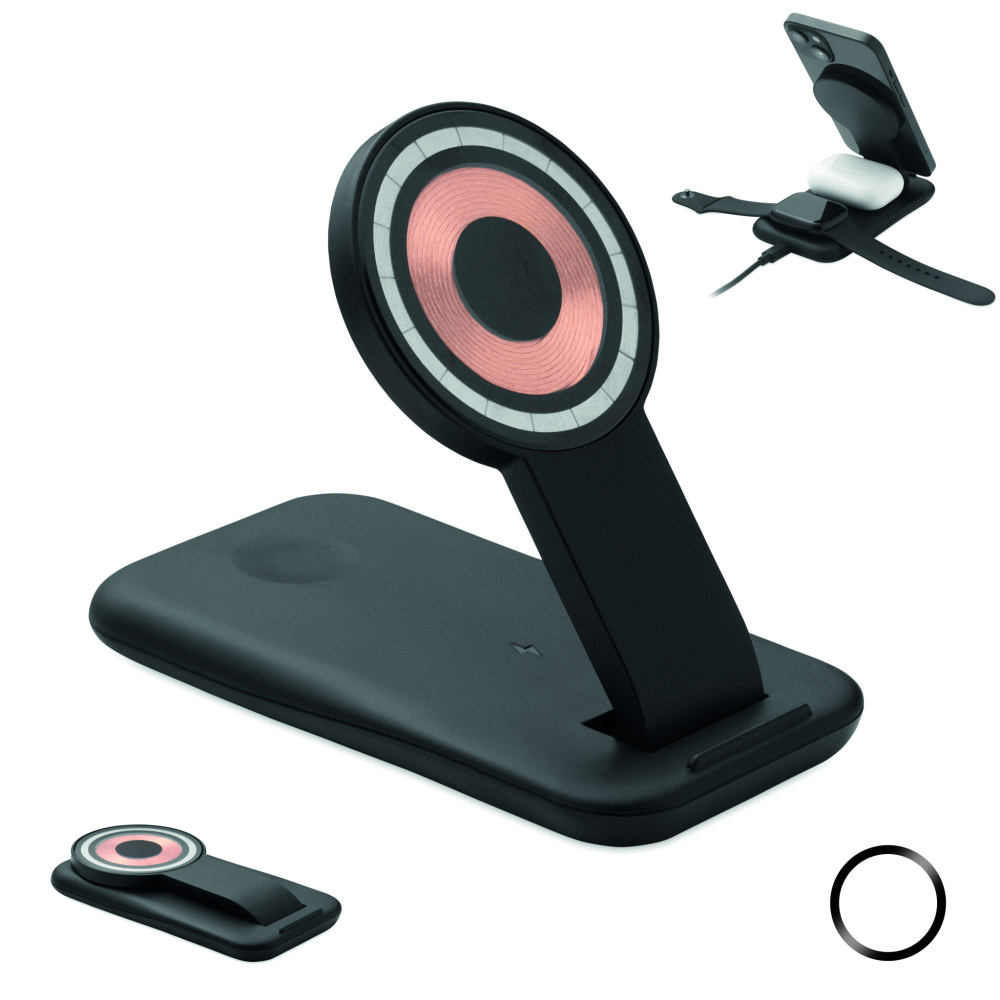 Logotrade liikelahjat kuva: 3 in 1 langaton laturi 15W