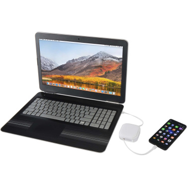 Logo trade mainoslahjat ja liikelahjat kuva: Gloas 5-in-1-kierrätysmuovinen, sisäänvedettävä datasynkronointi- ja 100 W:n pikalatauskaapeli älypuhelimen työkalusarjalla