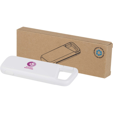 Logo trade liikelahja mainoslahja tuotekuva: Alkes 5 000 mAh:n ja 12 W:n kierrätysmuovista valmistettu vedenkestävä varavirtalähde jousihaalla