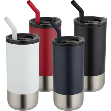 Logotrade mainoslahjat ja liikelahjat tuotekuva: Grayson 480 ml:n RCS-kierrätetty, eristetty juomamuki pillillä