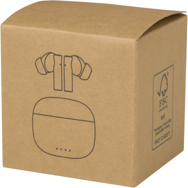 Logotrade mainoslahja tuotekuva: Alterf kierrätysmuovista valmistetut langattomat True Wireless Bluetooth® -kuulokkeet silikonisilla korvasovittimilla