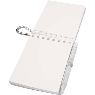 Logo trade liikelahja kuva: Lig Mini kierrätetystä muovista valmistettu pehmeäkantinen muistikirja ja kuulakärkikynäsetti (musta muste)