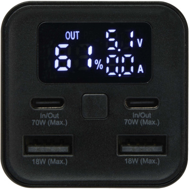 Logotrade reklaminiai produktai nuotrauka: „Acamar“ 20 000 mAh 70 W perdirbto aliuminio nešiojamojo kompiuterio išorinė baterija