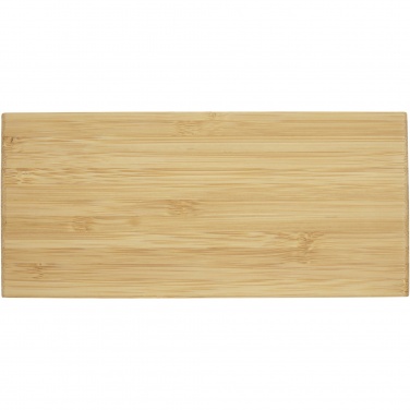 Logotrade biznesa dāvanas foto: Minata bambusa bezvadu lādētājs ar pulksteni