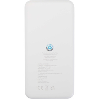 Logotrade ziemassvētku dāvanas foto: Intan 10.000 mAh 10W pārstrādājamas plastmasas pārnēsājamais akumulators