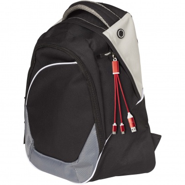 Логотрейд pекламные продукты картинка: Metal кабель для зарядки «4-в-1» на брелоке из переработанного алюминия