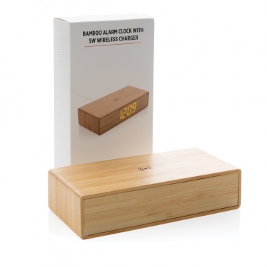 Лого трейд pекламные подарки фото: Будильник Bamboo с беспроводным зарядным устройством 5 Вт
