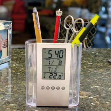 Лого трейд бизнес-подарки фото: Акриловый держатель для ручек на стол MADRID