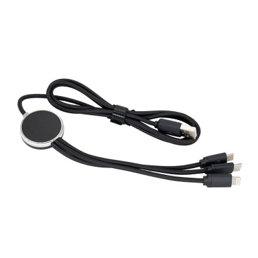 Лого трейд бизнес-подарки фото: Длинный кабель 3 в 1 с подсвечиваемым логотипом для гравировки, W201TG