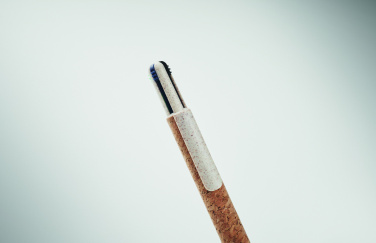 Логотрейд pекламные подарки картинка: Cork 4-colour ink ball pen