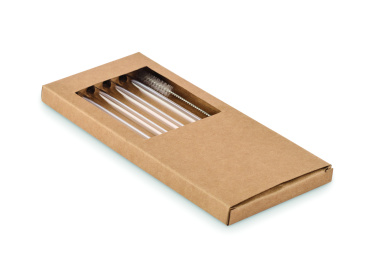 Лого трейд бизнес-подарки фото: 4 reusable glass straws