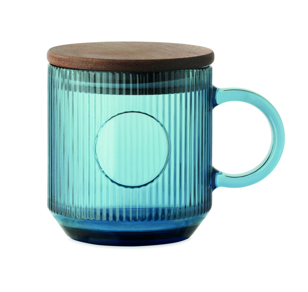Лого трейд pекламные подарки фото: Ribbed glass mug 300ml