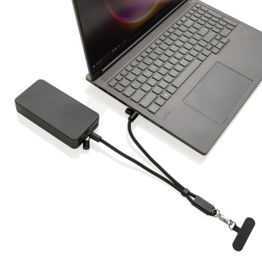 Логотрейд pекламные cувениры картинка: Регулируемый ремешок для телефона LoopAmp RCS RPET, кабель 60 Вт