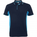 Montmelo kortärmad unisex sportpolo, Marinblå / Himmelsblå