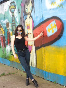 Logotrade profilreklam bild: MARS PRO bomullsmask (storlek M) med ficka och HEPA-filter 1380165