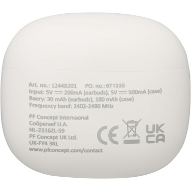 Logotrade kampanjprodukter bild: Alterf True Wireless Bluetooth®-öronsnäckor av återvunnen plast med öronproppar av silikon